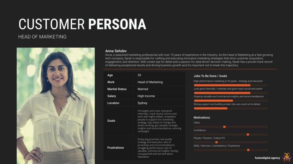 customer persona for a head of marketing